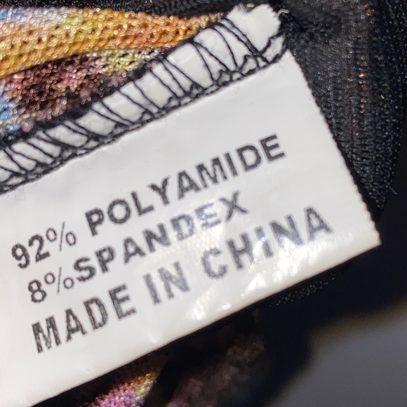 Azi Jeans Top Womens XL Brown Tie Dye 90s Y2K Mesh Beaded Sequin Sheer Grunge XL - Picture 9 of 14